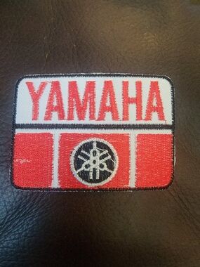 Yamaha Red & White Embroidered Patch